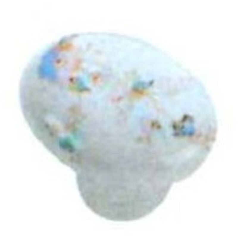 foto del prodotto masidef pomolo in porcellana ovale finitura bianca fiore mm 33x24