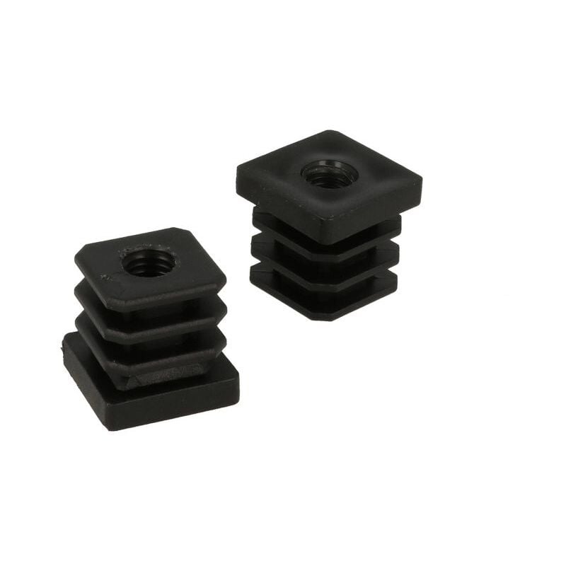 foto del prodotto masidef puntali interni alettati quadri nero 25x25 mm, m.10 4 pezzi