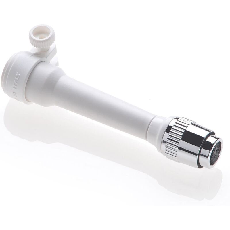 foto del prodotto masidef rubinetto rompigetto small inplastica bianca con fascetta stringitubo e adattatore universale