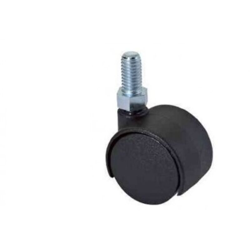 foto del prodotto masidef ruota gemellata con perno in nylon nero m8x15mm dimetro 45