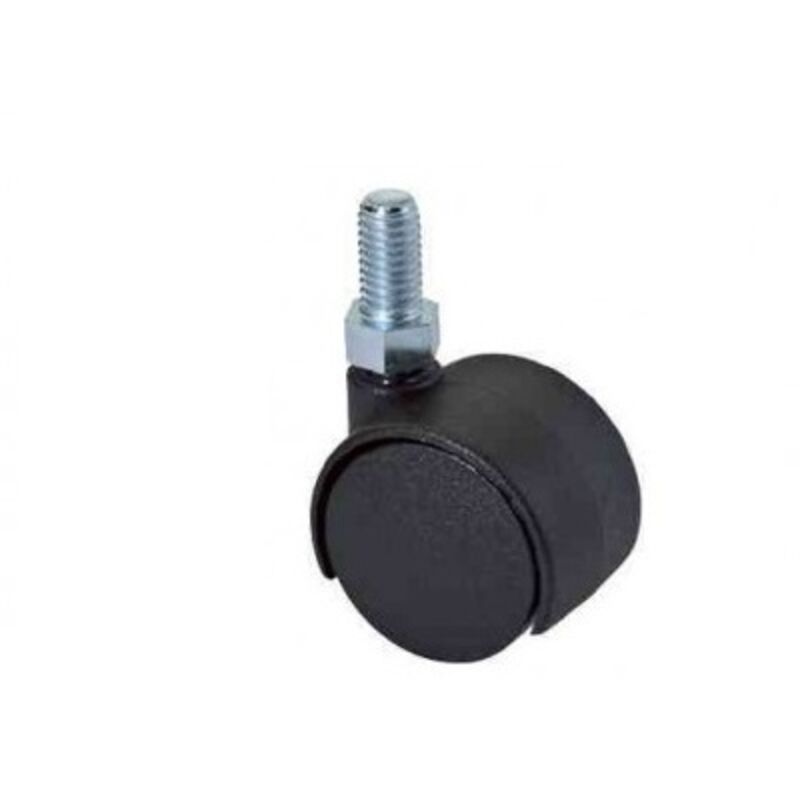 foto del prodotto masidef ruota gemellata con perno in nylon nero m8x15mm dimetro 50
