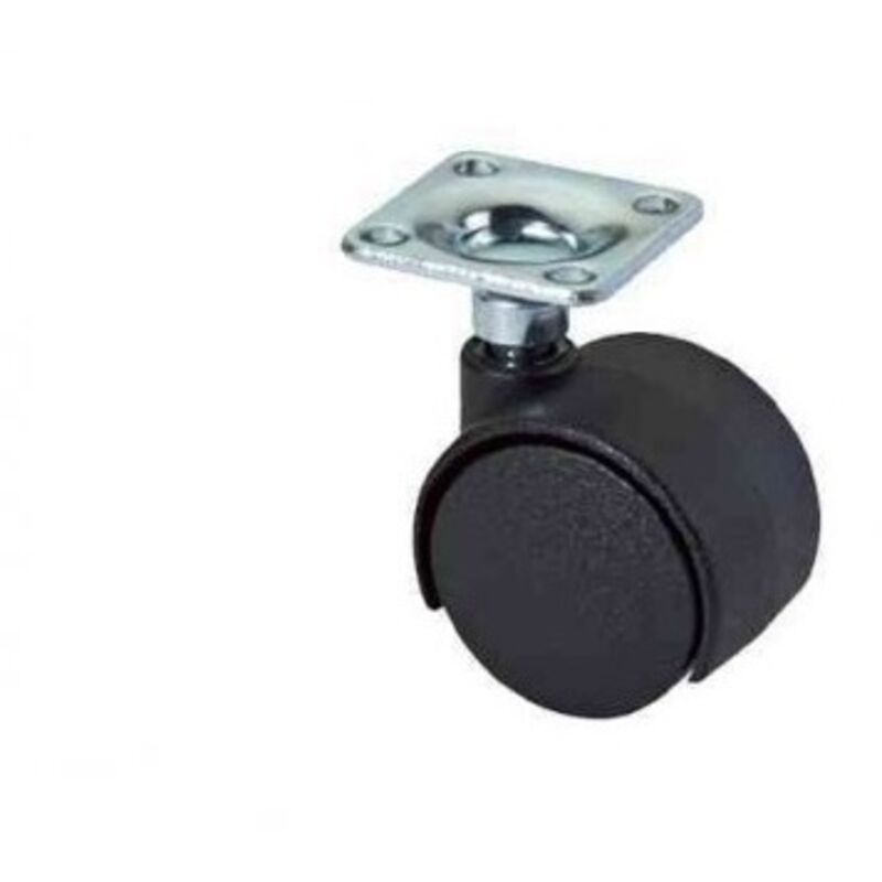foto del prodotto masidef ruota gemellata con piastra innylon nero 28x28mm dimetro 40