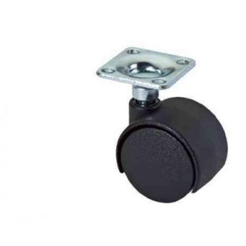 foto del prodotto masidef ruota gemellata con piastra innylon nero 28x28mm dimetro 45