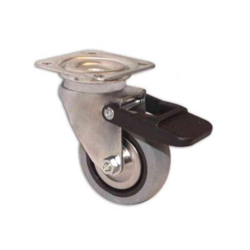 foto del prodotto masidef ruota piroettante con freno epiastra diametro mm 60