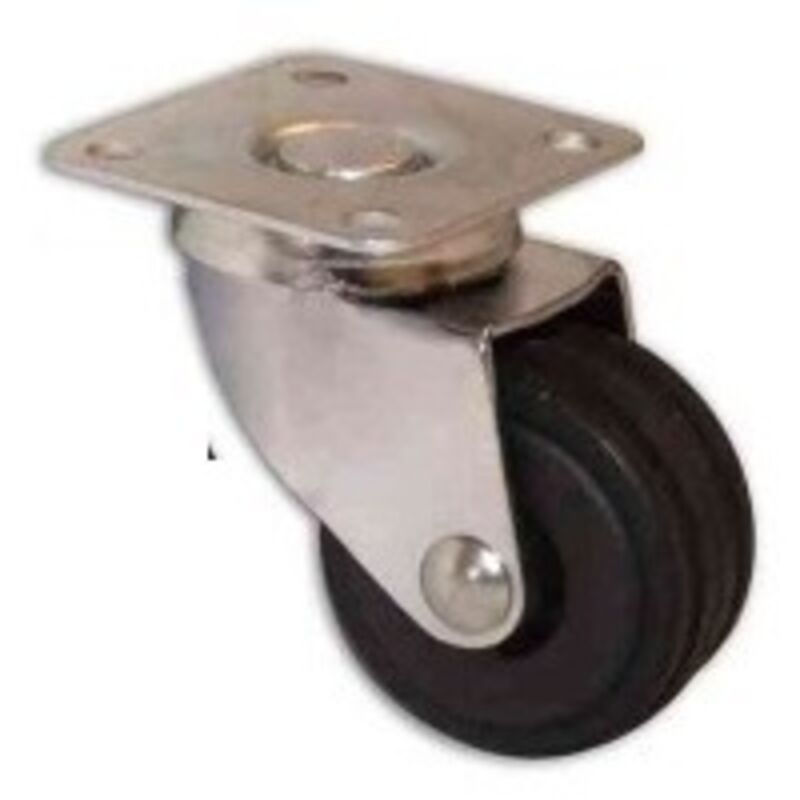 foto del prodotto masidef ruota piroettante in gomma e nylon con piastra mm 40