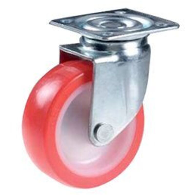 foto del prodotto masidef ruota piroettante in poliuretano con piastra diam. 63mm attacco 47x47mm