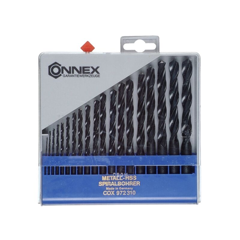 foto del prodotto masidef set 19 punte elicoidali per metallo connex in acciaio hss da 1 a 10 mm