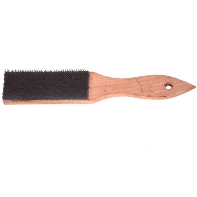 foto del prodotto masidef spazzola per lime 115x40mm con manico in legno