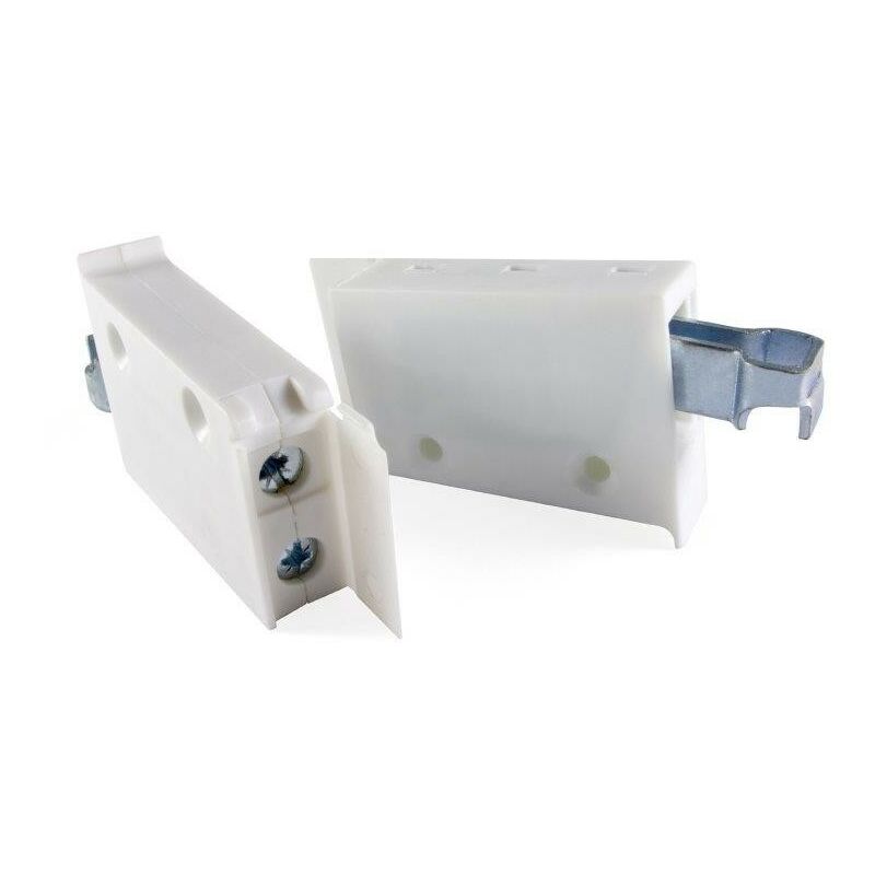 foto del prodotto masidef staffe per aggancio pensili su barra colore bianco 2 pz.