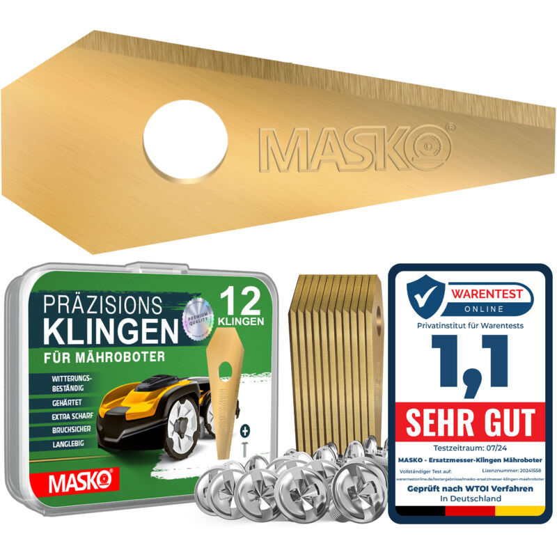foto del prodotto masko lame di ricambio per robot rasaerba lame universali per rasaerba con viti innovative rivestimento in titanio durevole per bosch, 9 pezzi