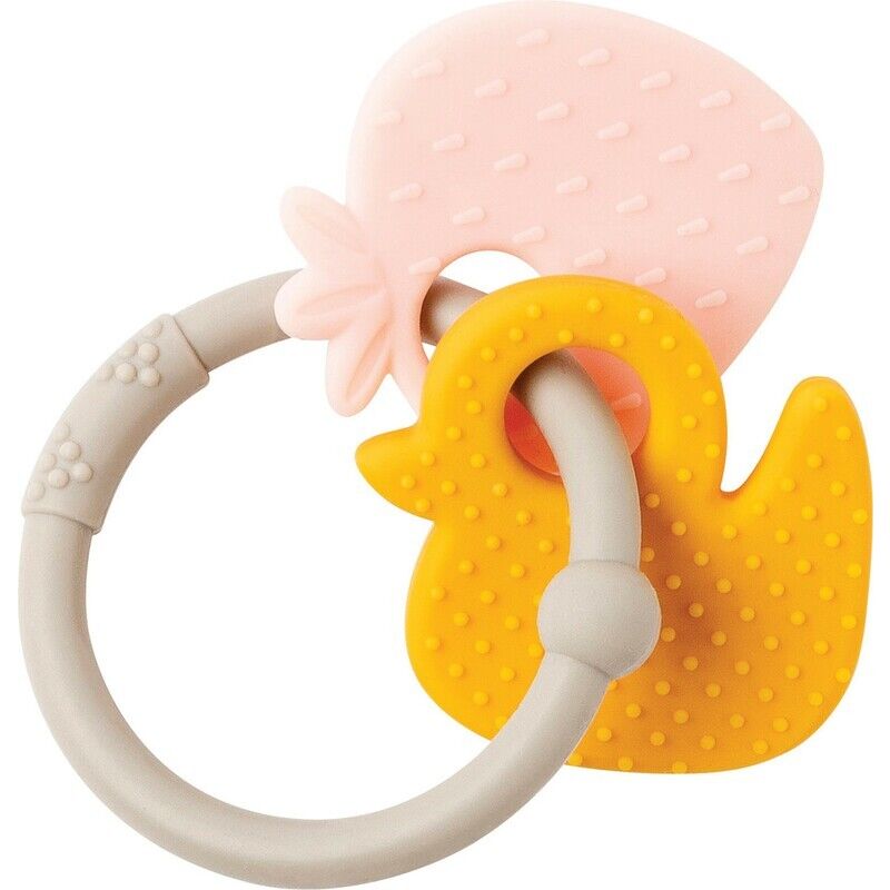 foto del prodotto massaggiagengive animaletti in silicone rosa anatra