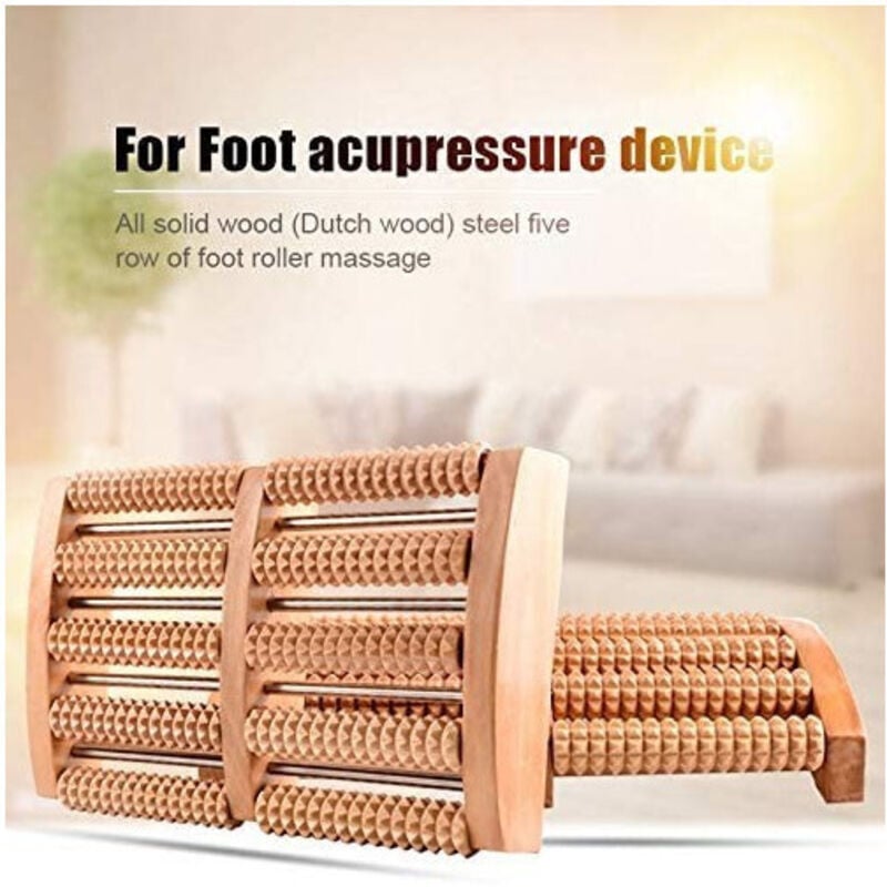 foto del prodotto massaggiatore per riflessologia plantare piedi mani rullo in legno agopressione - - trade shop traesio