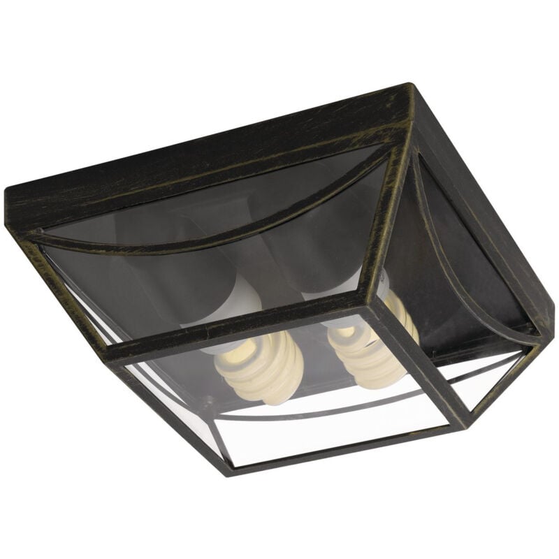foto del prodotto massive applique da esterno babylon con griglia e27 23w nero ip44
