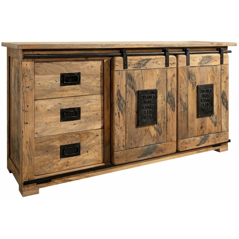 foto del prodotto massivmoebel24 credenza in legno di mango 150x45x80 mango naturale laccato railway 100