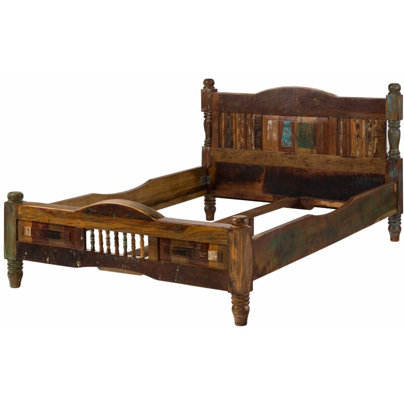 foto del prodotto massivmoebel24 fable 20 letto singolo in legno riciclato laccato multicolore 120x200