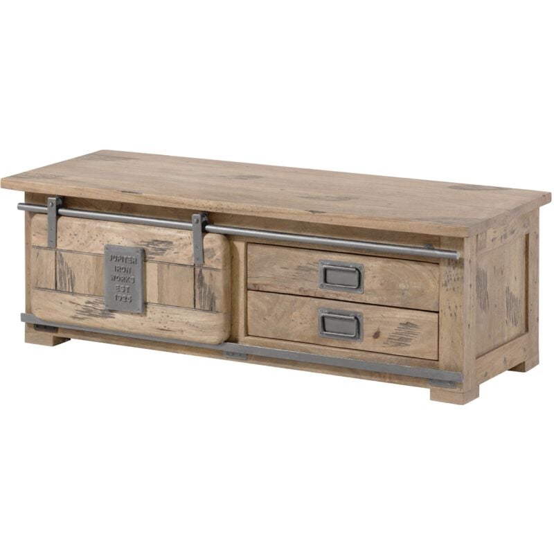 foto del prodotto massivmoebel24 garderobenbank mango 120x45x40 beige lackiert railway 3011