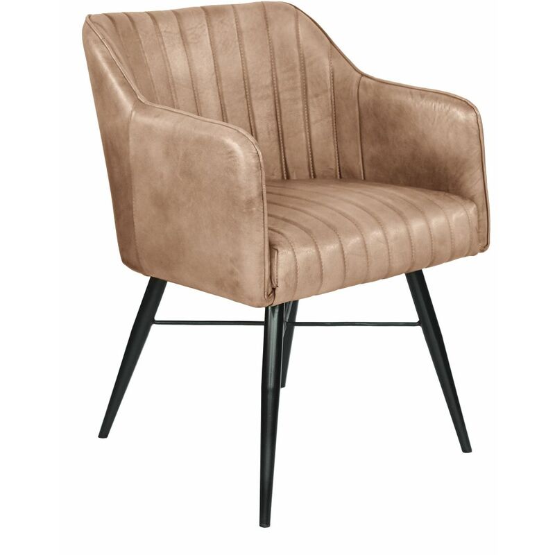 foto del prodotto massivmoebel24 iron label 12 sedia in vera pelle beige 44x56x89