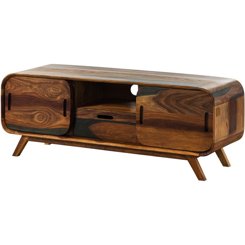foto del prodotto massivmoebel24 mailand 225 mobile tv in legno di sheesham laccato marrone scuro 134x70x47
