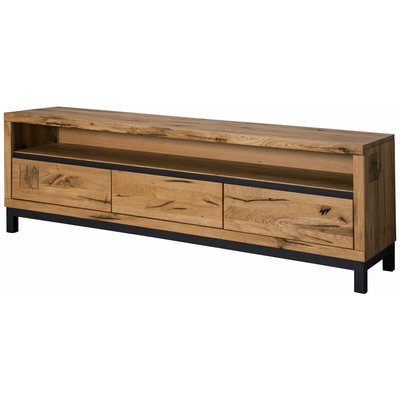 foto del prodotto massivmoebel24 - mobile tv in legno di quercia selvatica 170x40x56 quercia naturale oliato villanders 114