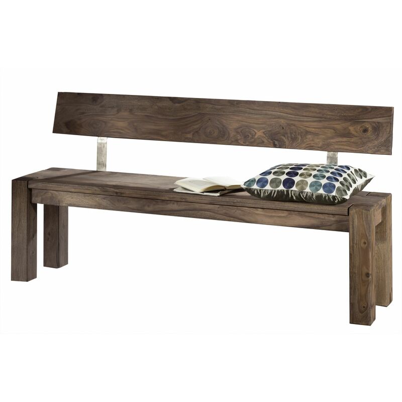 foto del prodotto massivmoebel24 nature grey 701 panca con schienale in legno di sheesham oliato grigio 160x35x76