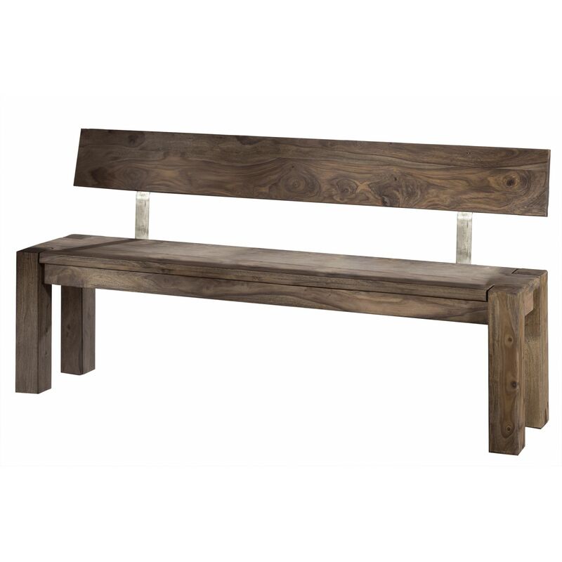 foto del prodotto massivmoebel24 nature grey 703 panca con schienale in legno di sheesham oliato grigio 200x35x76