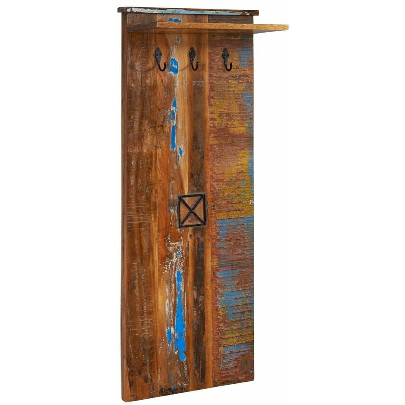 foto del prodotto massivmoebel24 - nature of spirit 111 attaccapanni in legno riciclato - laccato / multicolore 59x30x145