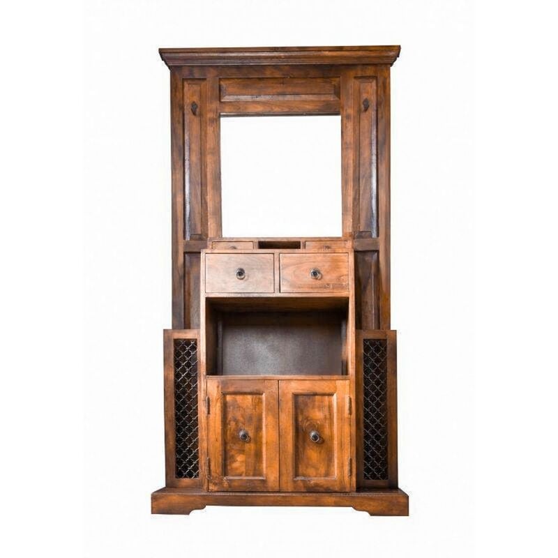 foto del prodotto massivmoebel24 oxford 0442 mobile da ingresso in legno di acacia laccato miele 97x36x199
