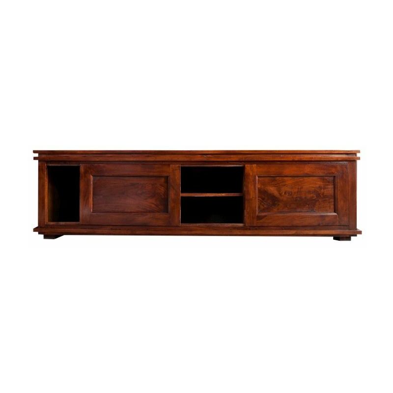 foto del prodotto massivmoebel24 oxford 450 mobile tv in legno di acaca laccato nougat 160x45x45
