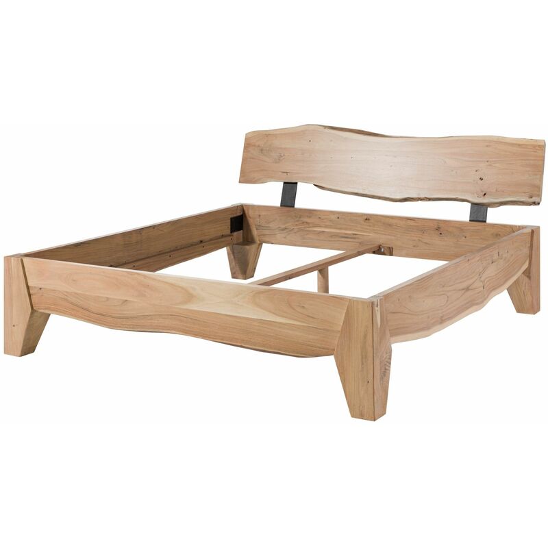 foto del prodotto massivmoebel24 - pure acacia 313 letto matrimoniale in legno di acacia - laccato / natur 180x200