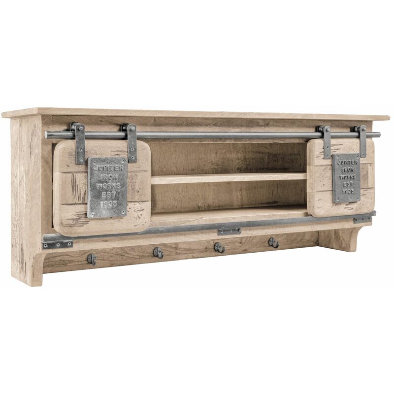 foto del prodotto massivmoebel24 railway 359 mensola in legno di mango laccato sbiancato 115x30x45