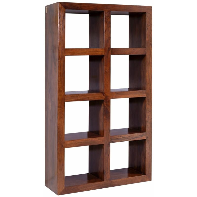 foto del prodotto massivmoebel24 scaffale in legno di acacia 96x35x174 nougat laccato oxford 336