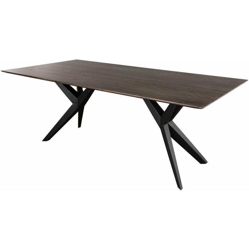 foto del prodotto massivmoebel24 tavolo da pranzo in legno di acacia 160x90x76 grigio scuro laccato swiss edge 17