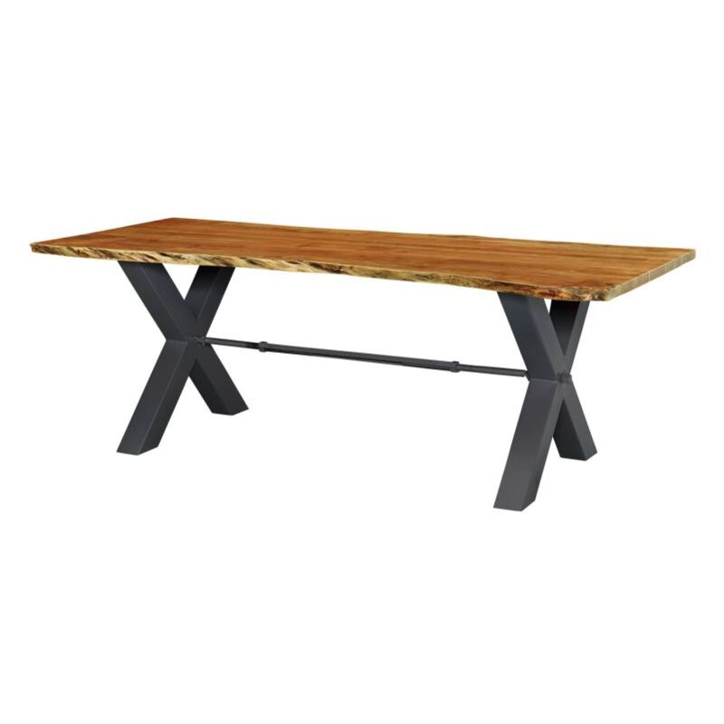 foto del prodotto massivmoebel24 tavolo da pranzo in legno di acacia 180x100x76 acacia naturale laccato iron label 125