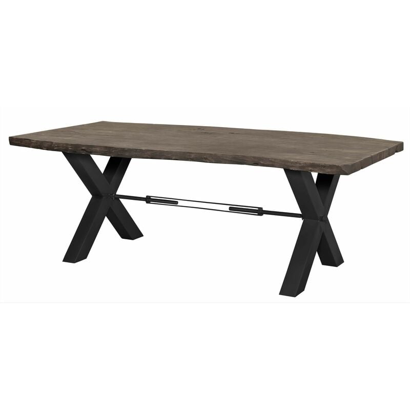 foto del prodotto massivmoebel24 - tavolo da pranzo in legno di acacia 220x110x76 grigio scuro laccato iron label 177