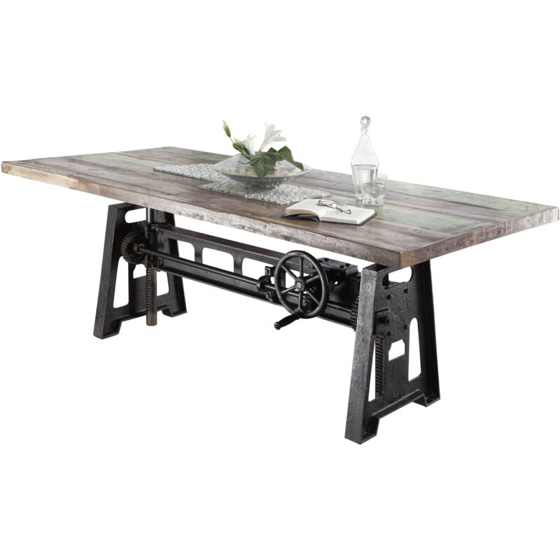 foto del prodotto massivmoebel24 tavolo da pranzo in legno di legno riciclato 260x100x75 multicolore laccato industrial 26