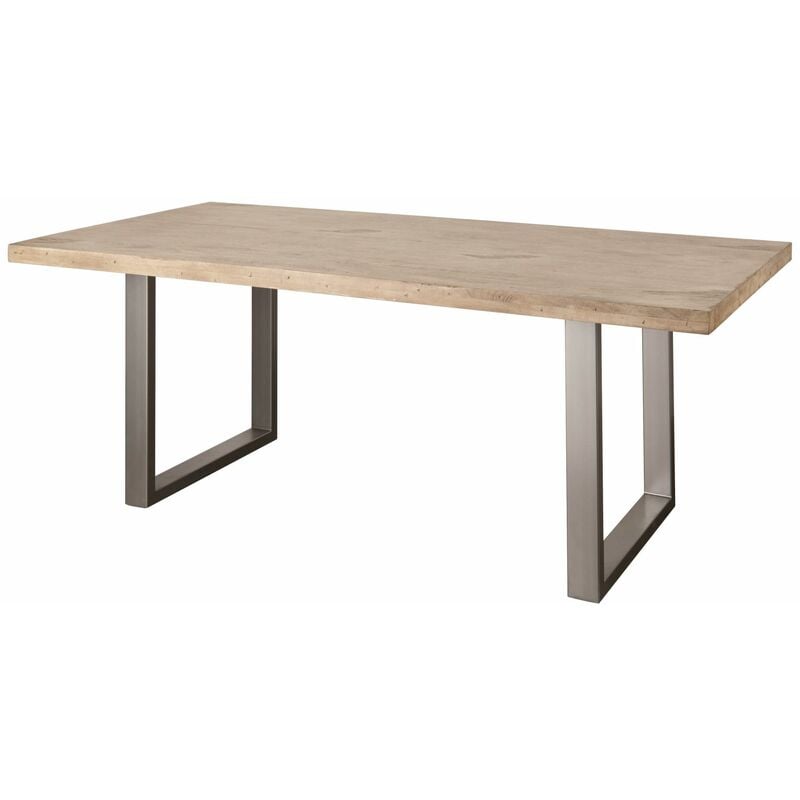 foto del prodotto massivmoebel24 tavolo da pranzo in legno di mango 160x90x76 sbiancato laccato railway 308