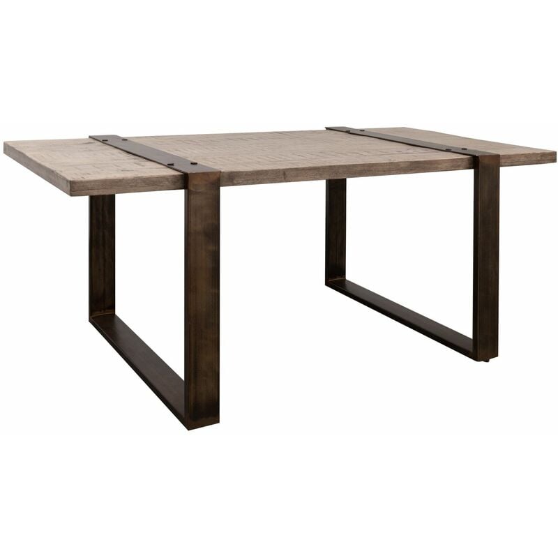 foto del prodotto massivmoebel24 tavolo da pranzo in legno di mango 170x90x76 marrone laccato heavy industry 203