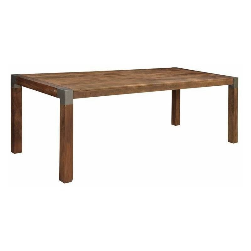 foto del prodotto massivmoebel24 tavolo da pranzo in legno di mango 200x100x76 marrone laccato amsterdam 15