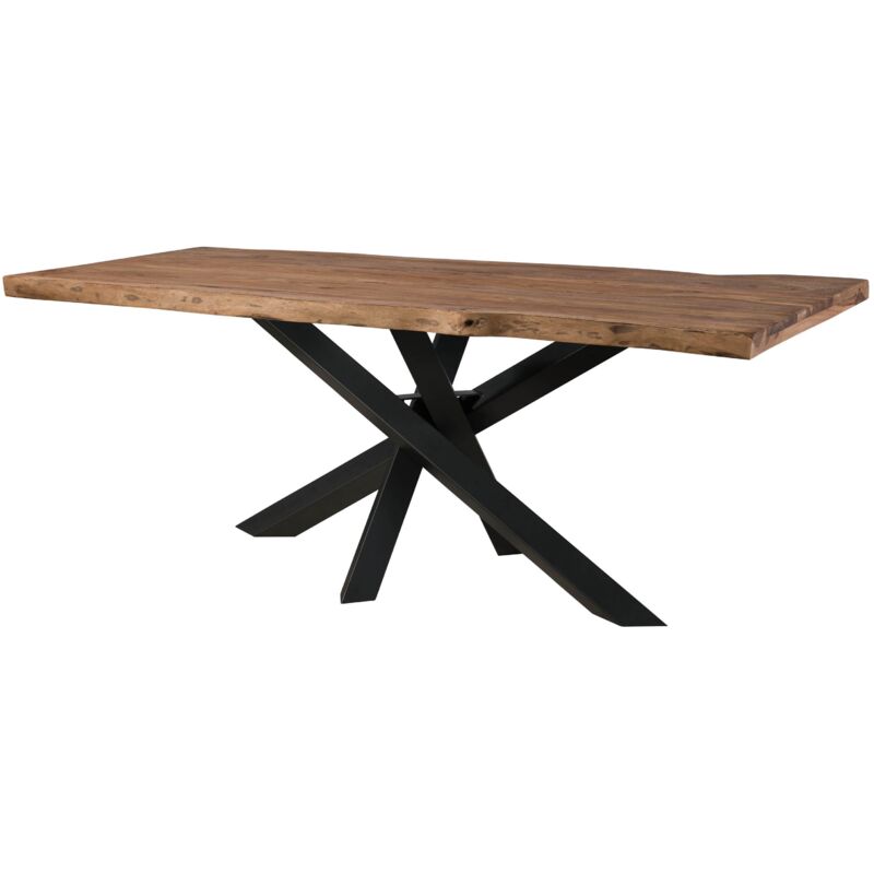 foto del prodotto massivmoebel24 tavolo da pranzo in legno di sheesham decapato grigio gambe mikado antracite matt 220x100x79