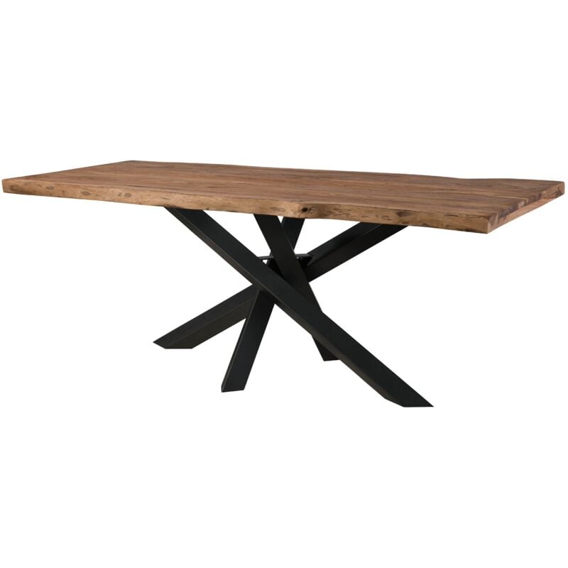 foto del prodotto massivmoebel24 tavolo da pranzo in legno di sheesham decapato grigio gambe mikado antracite matt 240x100x79