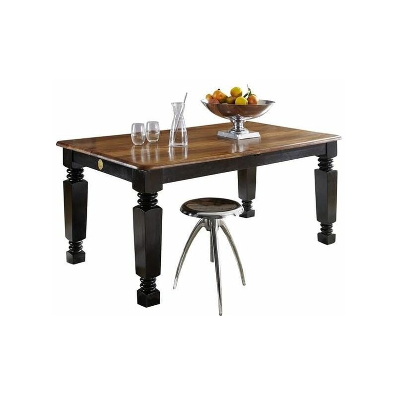 foto del prodotto massivmoebel24 - tavolo da pranzo in legno di sheesham / palissandro 160x90x76 nero / marrone laccato new boston 150