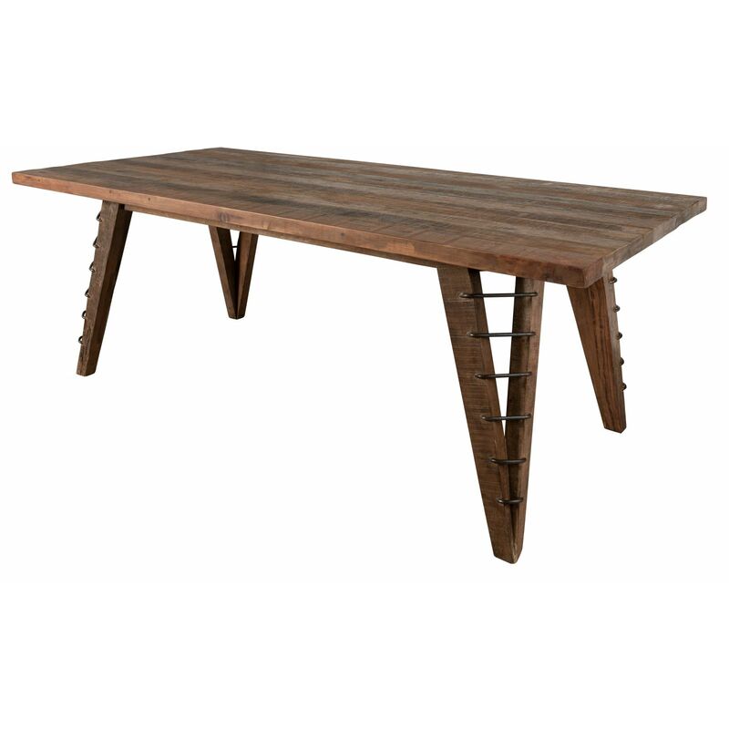 foto del prodotto massivmoebel24 tavolo da pranzo in legno di teak 200x100x78 naturale laccato bassano 131
