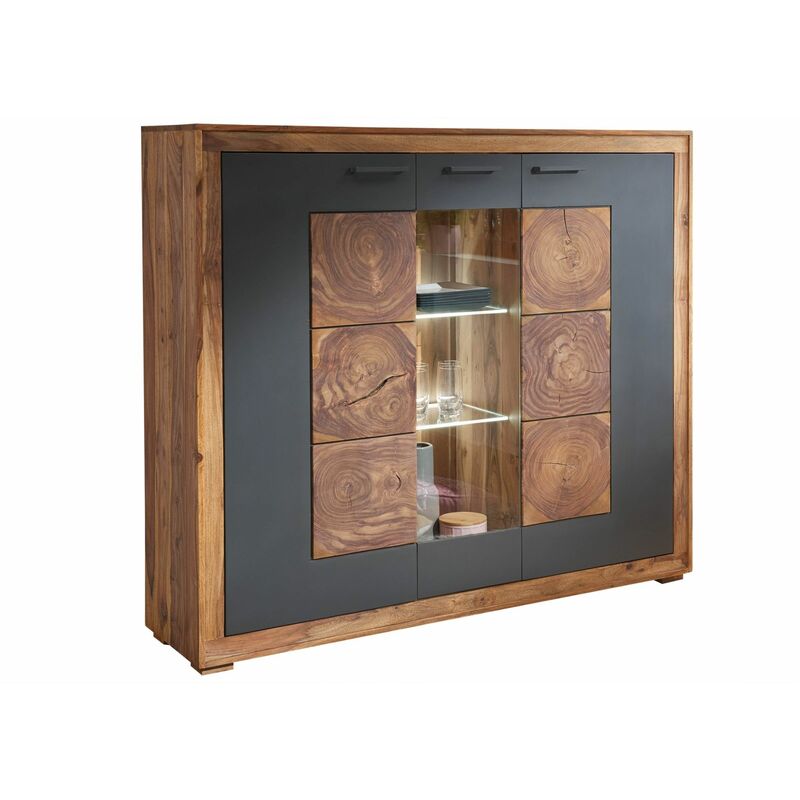 foto del prodotto massivmoebel24 turin 10 credenza in legno di sheesham decapato 150x40x135