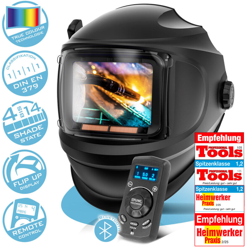 foto del prodotto master casco per saldatura 3 in 1 con telecomando e visiera pieghevole stahlwerk