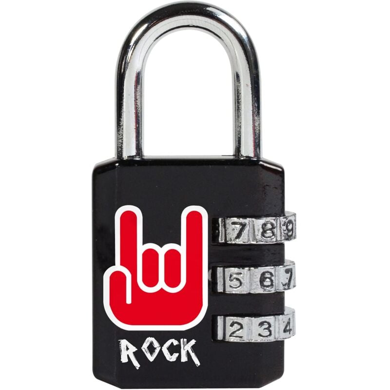 foto del prodotto master lock 1509eurdrock lucchetto a combinazione con motivo gonna, 6,2 x 3,2 x 1,4 cm, colore nero e rosso