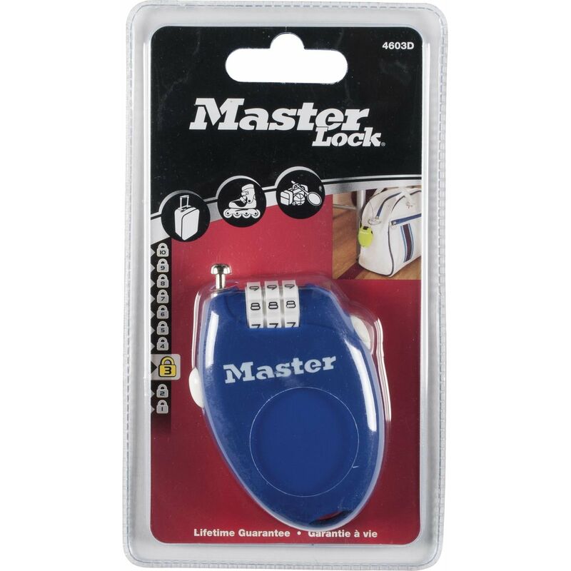 foto del prodotto master lock 4603eurd cavo riavvolgibile, combinazione programmabile a 3 cifre, 70 cm