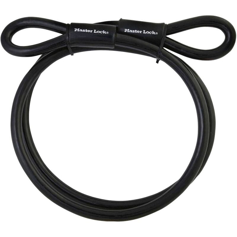foto del prodotto master lock 49eurd cavo con passanti acciaio intrecciato, nero, 3 m