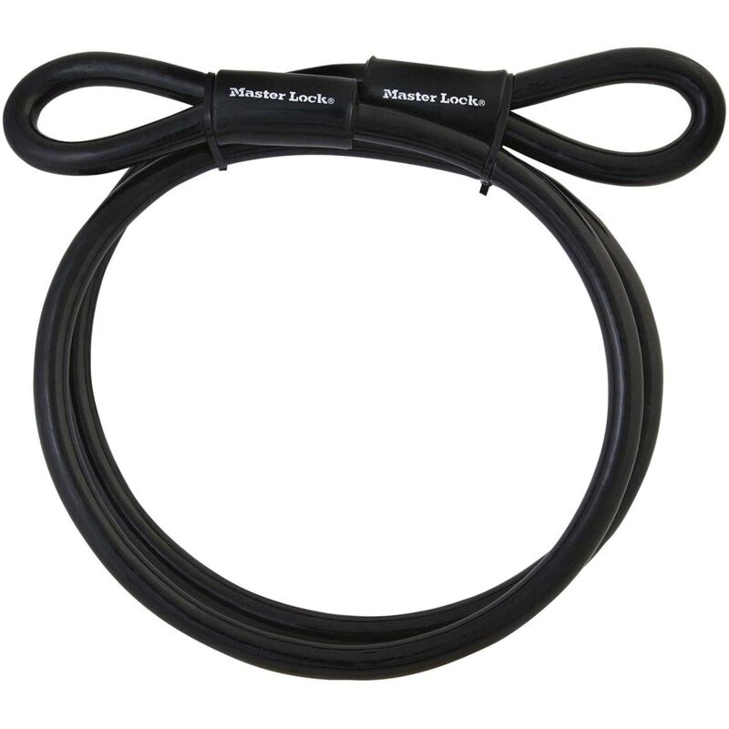 foto del prodotto master lock - 72eurd cavo con passanti acciaio intrecciato, nero, 4.5 m