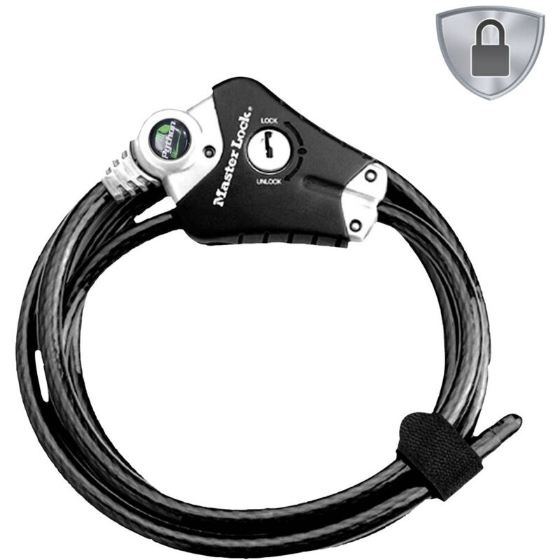 foto del prodotto master lock 8428eurdpro lucchetto a cavo nero lucchetto a chiave
