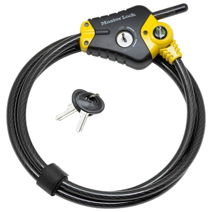 foto del prodotto master lock 8433eurd cavo di sicurezza nero, giallo 1,8 m